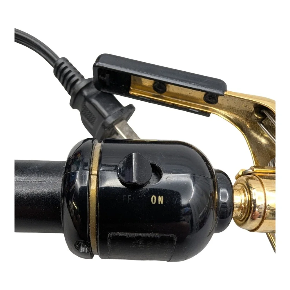 Hot Shot Tools Curling Iron 1003 Gold Black Professional Hair Styler 1 Inch